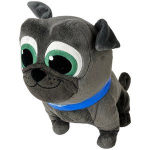 Disney Store Puppy Dog Pals Bongo Plush Stuffed Animal 12” Toy Gray Blue Collar
